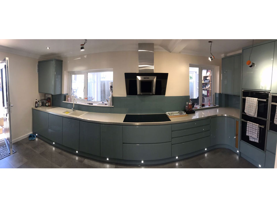 Glass painted kitchen splashbacks in Ongar